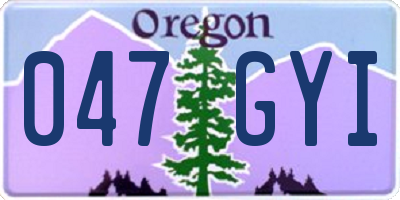 OR license plate 047GYI