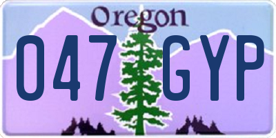 OR license plate 047GYP