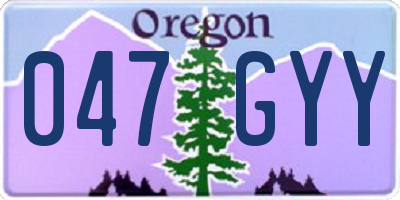 OR license plate 047GYY
