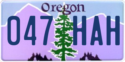 OR license plate 047HAH