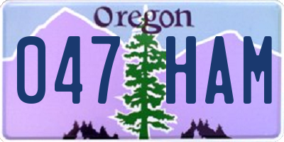 OR license plate 047HAM