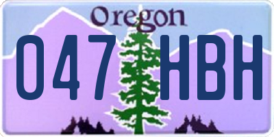 OR license plate 047HBH