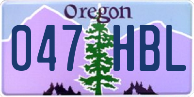 OR license plate 047HBL