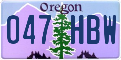 OR license plate 047HBW
