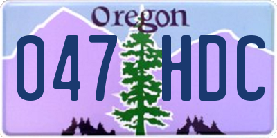 OR license plate 047HDC
