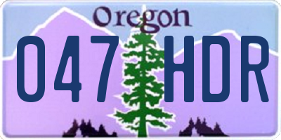 OR license plate 047HDR