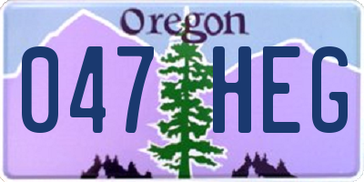 OR license plate 047HEG