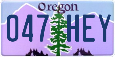 OR license plate 047HEY
