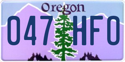 OR license plate 047HFO