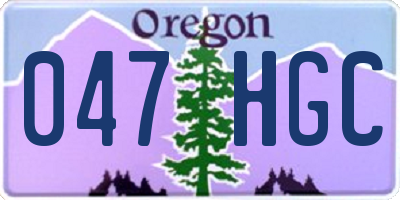 OR license plate 047HGC
