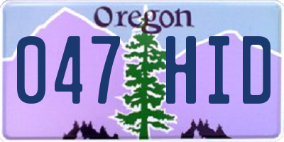 OR license plate 047HID