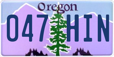 OR license plate 047HIN