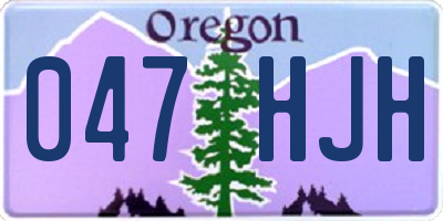 OR license plate 047HJH