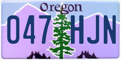 OR license plate 047HJN