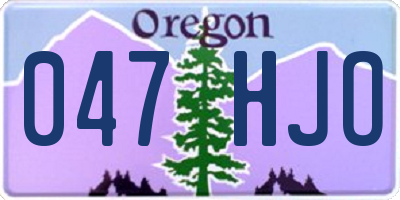 OR license plate 047HJO