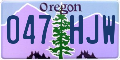 OR license plate 047HJW