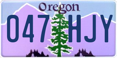 OR license plate 047HJY