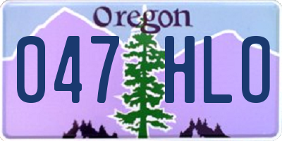 OR license plate 047HLO