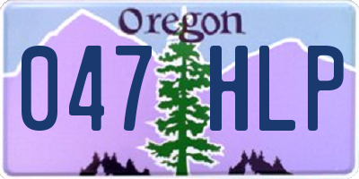 OR license plate 047HLP