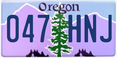 OR license plate 047HNJ