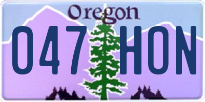 OR license plate 047HON