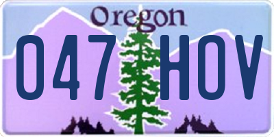 OR license plate 047HOV