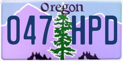 OR license plate 047HPD