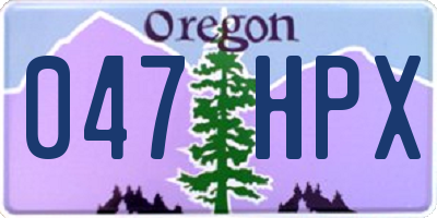 OR license plate 047HPX