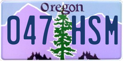 OR license plate 047HSM