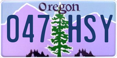 OR license plate 047HSY