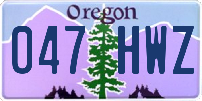 OR license plate 047HWZ