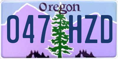 OR license plate 047HZD