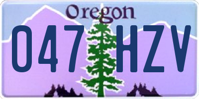 OR license plate 047HZV