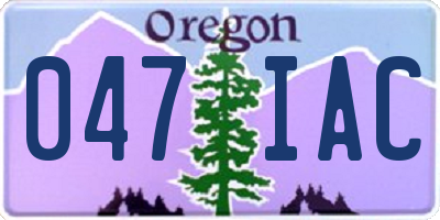 OR license plate 047IAC