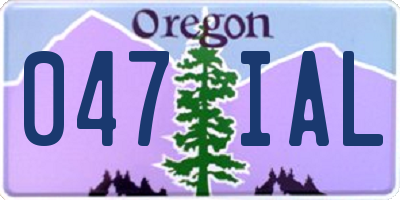 OR license plate 047IAL