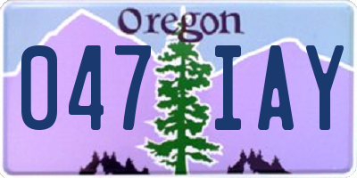 OR license plate 047IAY
