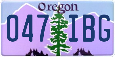 OR license plate 047IBG