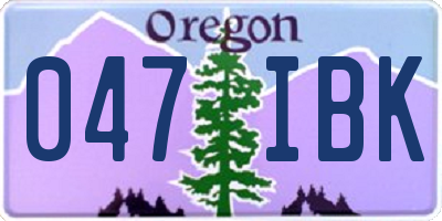 OR license plate 047IBK