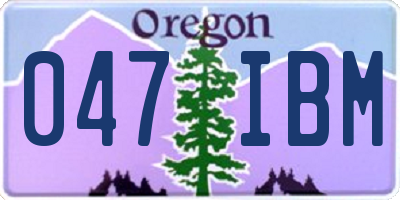 OR license plate 047IBM
