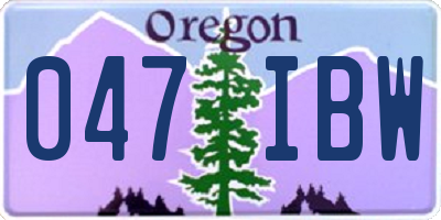 OR license plate 047IBW
