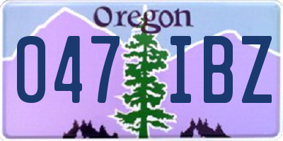 OR license plate 047IBZ