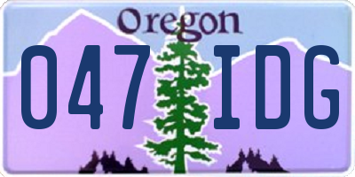 OR license plate 047IDG