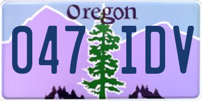 OR license plate 047IDV