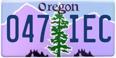OR license plate 047IEC