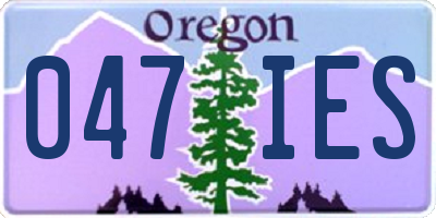 OR license plate 047IES