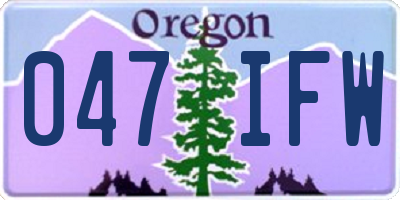 OR license plate 047IFW