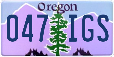 OR license plate 047IGS