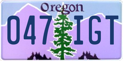 OR license plate 047IGT