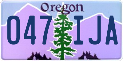 OR license plate 047IJA