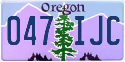 OR license plate 047IJC